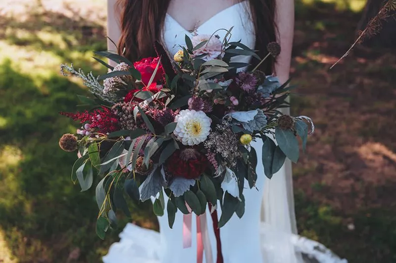 Wedding flowers - moody dark colouring for wedding flowers in kent | flowers by EG 